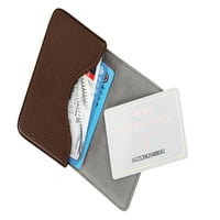 Smeđa kožna torbica za kartice, mali kožni držač kartica za novčanik sa magnetnim zatvaračem