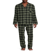 Hanes muška i velika Muška pamučna flanel pidžama Set, 2-komad sa velikom i visokom veličinom