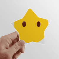 Oči žute slatke internetski chat sretna zvijezda naljepnica za paster vinilne automobilske oznake ukras