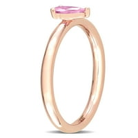 Carat T. G. W. Kruškorezani ružičasti safir 10kt prsten pasijansa od ružičastog zlata