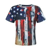 Gallickan Muška 4. Jula Shirt Casual O-vrat Dan nezavisnosti kratki rukav labave T-Shirt bluza muške Tops
