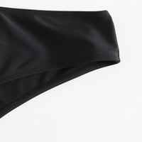 Žene Plus Bikini donji deo ležerni visoki struk visoki rastezljivi Crni 0xl