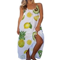 Bomotoo ženske duge haljine Maxi haljine bez rukava voćni Print ljetna plaža sarafan Ležerna zabava AZQREV11D220811C
