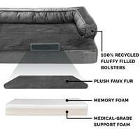 Furhaven Pet proizvodi Pliša i baršunasti memorijska pjena Comfy Couch Sofa-stil kućni ljubimci za pse