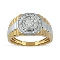 Imperial 10k žuto zlato 1 2ct TW Diamond Cluster Halo Ridd God Muški prsten