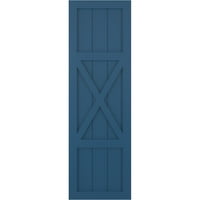 Ekena Millwork 18 W 79 H True Fit PVC Centar X-Board seoska kuća sa fiksnim nosačem, boravak plava