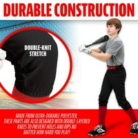 Franklin sportski Omladinski bejzbol + Softball pantalone-crne bejzbol pantalone visoke do kolena za decu-dečaci