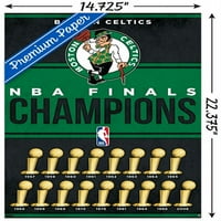 Boston Celtics - zidni poster prvaka, 14.725 22.375