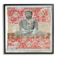 Stupell duhovni uzorni Buda Collage apstraktno slikarstvo Crna uokvirena umjetnost Print Wall Art