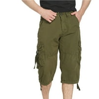 Holloyiver muške taktičke kratke hlače za muškarce Ležerne jednobojne kratke hlače džepne vezice s elastičnim