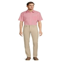 Srebrna etiketa Muška kratka rukava čvrsta košulja sa džepom na grudima