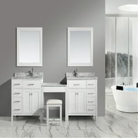 Design Element London 102 Dvostruki sudoper kupaonica ispraznost postavljena u bijeloj sa setu za šminkanje
