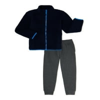 Švicarski Alpi Boys Fau Sherpa s punim patentnim zatvaračem i Jogger hlače, 2-dijelni komplet odjeće,