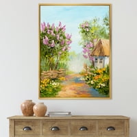 Mala Kuća U Procvjetalom Cvijeću Šuma Uokvirena Slika Na Platnu Art Print