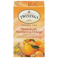Twinings Honeybush, mandarinske i narančaste biljne čajne vrećice, kofeine, broj prebrojavanja
