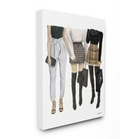 Stupell Industries Fashion Shopping odjeća u ženskom stilu karirane torbe dizajner platneni zidni umjetnički