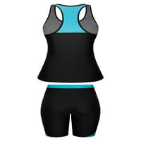 Chama Plus Size Atletski trkački kupaći kostim za žene Rash Guard Capris Tankini Set kupaćih kostima
