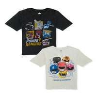 Power Rangers Boys Retro Grafička Majica, 2 Pakovanja, Veličine 4-18
