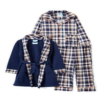 Freestyle Revolution Toddler Boys Robe & Classic Flannel Coat stil pidžama, 3-dijelni PJ poklon set