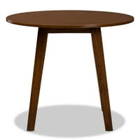 Baxton Studio ELA Moderni i savremeni orah Brown Gotovo-wide okrugli trpezarijski stol
