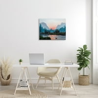 Stupell Industries Mountain Valley Tranquil Sunset Lake Reflection painting Gallery wrapped Canvas Print