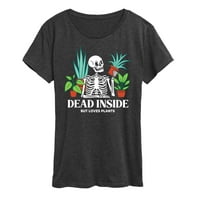 Instant Message-Dead Inside Loves Plants-ženska grafička majica sa kratkim rukavima