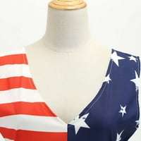 Dyegold Sundresses For Women Casual plaža-Midi haljina za žene Halter vrat bez rukava američka zastava