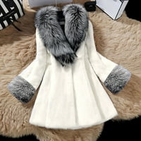 Clearsance Tofotl Žene Fau kaput elegantno debela topla modna gornja odjeća duga lažna jakna