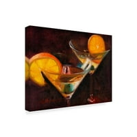 Zaštitni znak likovne umjetnosti 'narančasti martini koktel' platno umjetnost pakrajskim hodnikom II