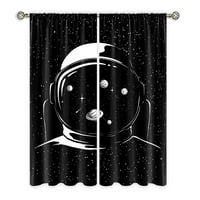 Colisha Rod Pocket Astronaut Štampani Polu-Blackout Prozor Zavjese Termo Izolirani Prozor Drape Slot Gornje