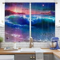 Goory Kuhinjska zavjesa Oceanmana kratki paneli Moderna spavaća soba TOPPER prozora zavjesa plava dekor