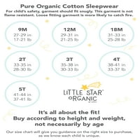 Little Star Organic Baby & Toddler Girl Dugi rukav Shirt & Pants Snug Fit pidžama, veličina mjeseci -