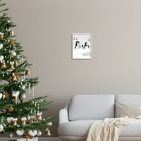 Stupell Industries Penguini ukrašavanje božićnog drvca za odmor Bijela uramljena umjetnost Print Wall