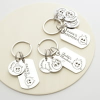 Fathers Day Gift from Girl - Little Monsters Keychain Dad Gift-Cute Keychain Nerđajući čelik - personalizovani