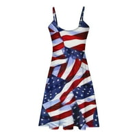 Žene plus size haljina američka zastava Ljubav Srce 4. jul Dan nezavisnosti ljetna labava haljina Dan