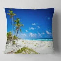 Dizajnerska prekrasna plavo more sa palmima - obalski jastuk za fotografije - 16x16