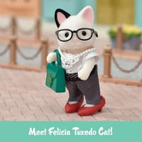Calico Critters Faship Playset Tuxedo Cat, Dollhouse Playset sa figurom i modnim dodacima