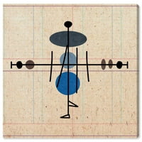 Wynwood Studio Sažetak Zidno umjetničko platno Ispisuje geometrijsku liniju - plava, smeđa