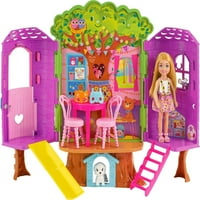 Chelsea Barbie Doll and Treehouse PlaySet sa ljubimcem štenad, namještajem, klizačima i priborom
