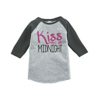Custom Party Shop Kids me poljubi u ponoć sretna nova godina raglan majica