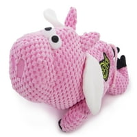Godog Checkers Flying Pig Chew Guy pas igračka sa Squeaker, veliki, roze