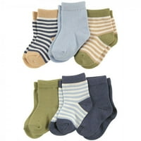 Dodirnute prirodom dječake organske pamučne čarape, dječačke pruge, 0 mjeseci