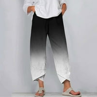 Žene Boho duge pantalone Gradijent boja Ombre udobne ljetne plažne hlače High struk boemska pantalona