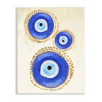 Stupell Industries okrugli plavi uzorak zlih očiju sjajna tačkasta slika detalja Neuramljena Umjetnost