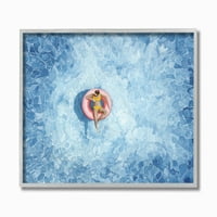Stupell Industries bazen pluta plavo crveno Akvarelno slikarstvo uokvirena zidna Umjetnost Grace Popp