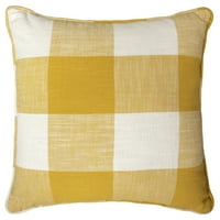Glavni jastuk od ukrasnog bacanja, kaidni, kvadratni, žuti, 18 '' 18 '', 1pack