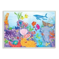 Dječija soba Stupella Colorful Ocean Sea Life Fish Blue Purple Kids rasadnik slika zidna ploča by the
