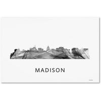 Zaštitni znak Fine Art 'Madison Wisconsin Skyline WB-BW' Platno Art Marlene Watson