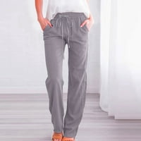 Novogodišnja ljetna odjeća za žene, AXXD čvrste elastične labave hlače ravne široke hlače za noge ženske