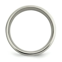 Titanium sterling srebrni ugrađeni ravni polirani bend